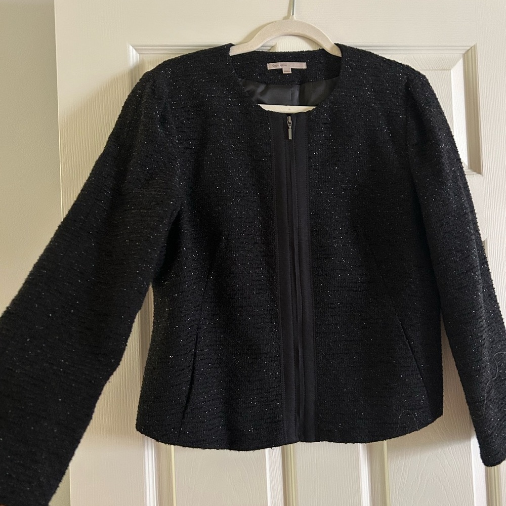 Gap Black Blazer With Zip-Front Closure - image 1